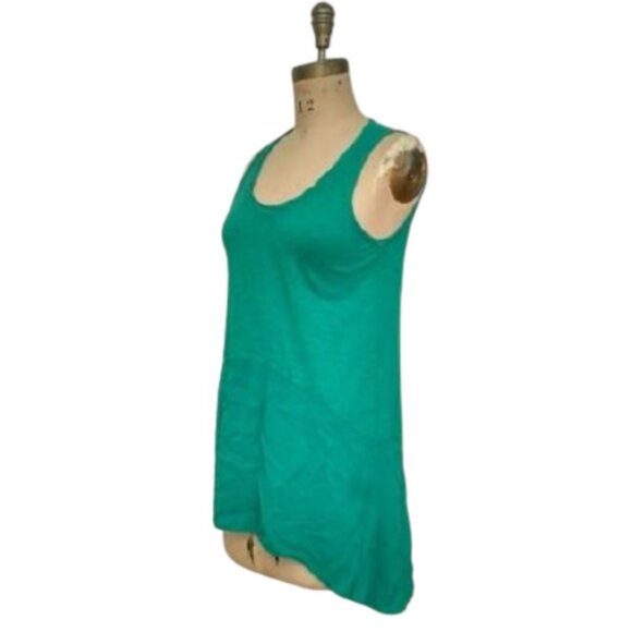 2/$40 Anthropologie Left of Center Calla  Calla high low Tunic Tank in green - Picture 5 of 8